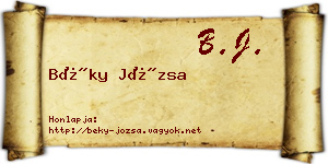 Béky Józsa névjegykártya